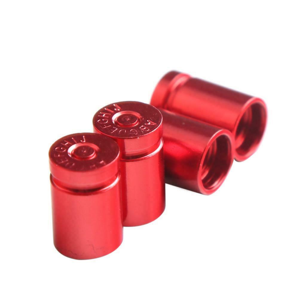 4 Pcs Auto Truck Bicycle Vehicle Wheel Tire Tyre Stem Valve Dust Caps Covers Red