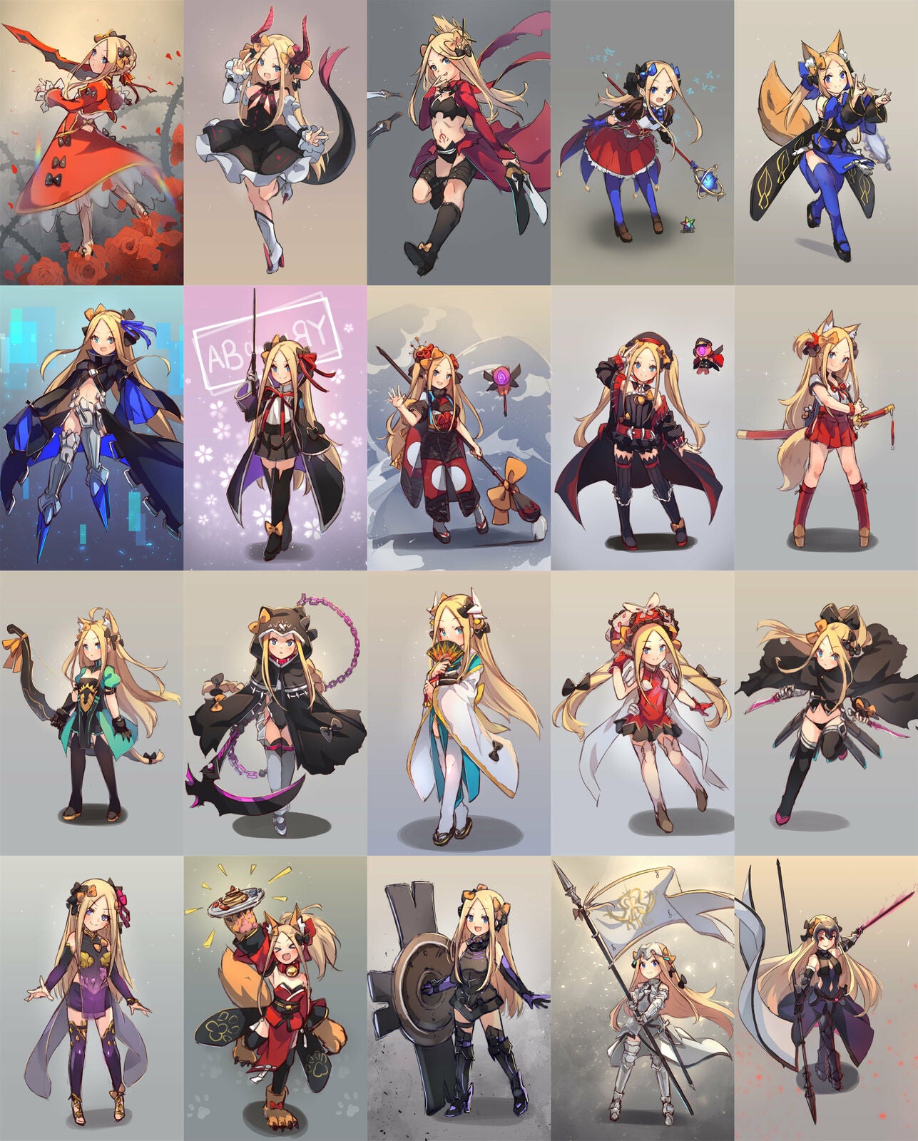 20 cards Fate Grand Order Abigail Williams Card Paster Card Stickers