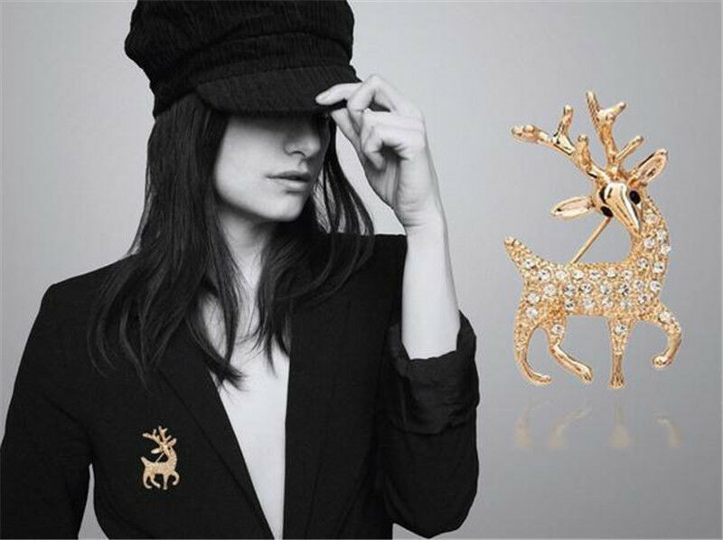 High Quality Exquisite Sika Deer Brooches Shining Rhinestone Pins Jewel N mi Tt