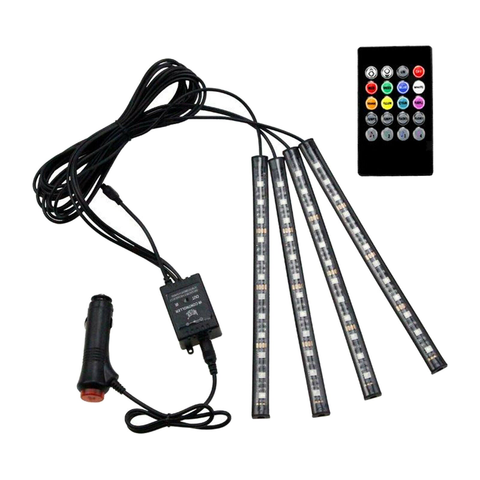 LED Car Light Lamp with Wireless Remote Music Control Automotive Interior