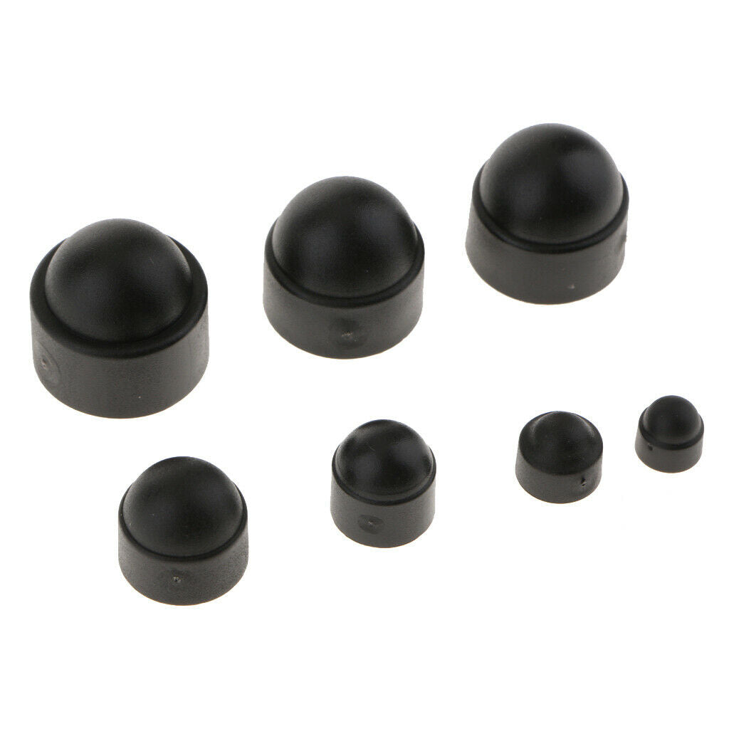 145Pcs Dome Hex Bolt Nut Head Caps Cover Plastic Black M4 M5 M6 M8 M10 M12