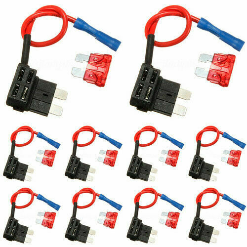 5 X Add A Circuit  Blade Fuse Splice Holder ATM APM Piggy Back Fuses Tap 12V