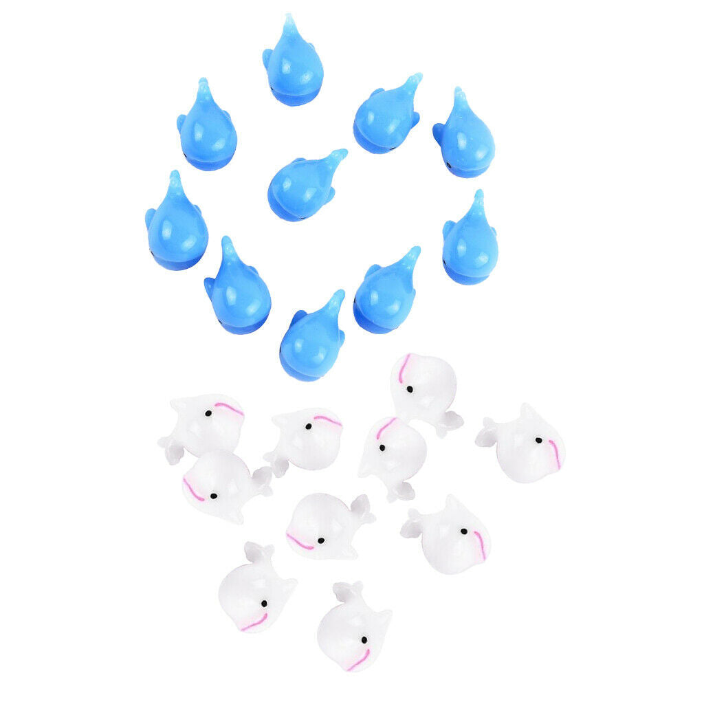10pcs Aquarium Micro Landscape Decoration Fish Tank Ornament Dolphin Blue