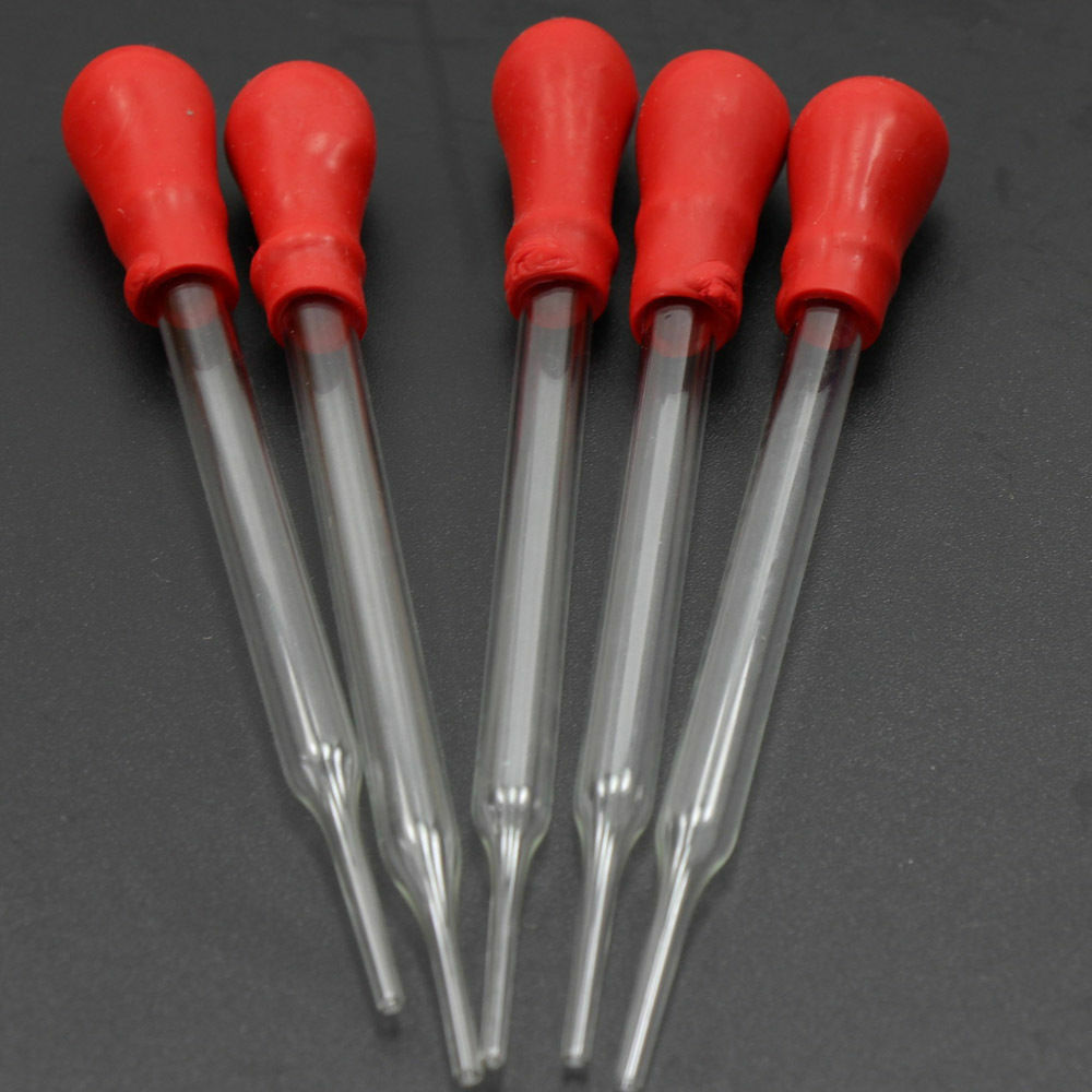 Laboratory Lab Rubber Head Glass Dropper Glass Pipette Dropper 3mL Rubber Head