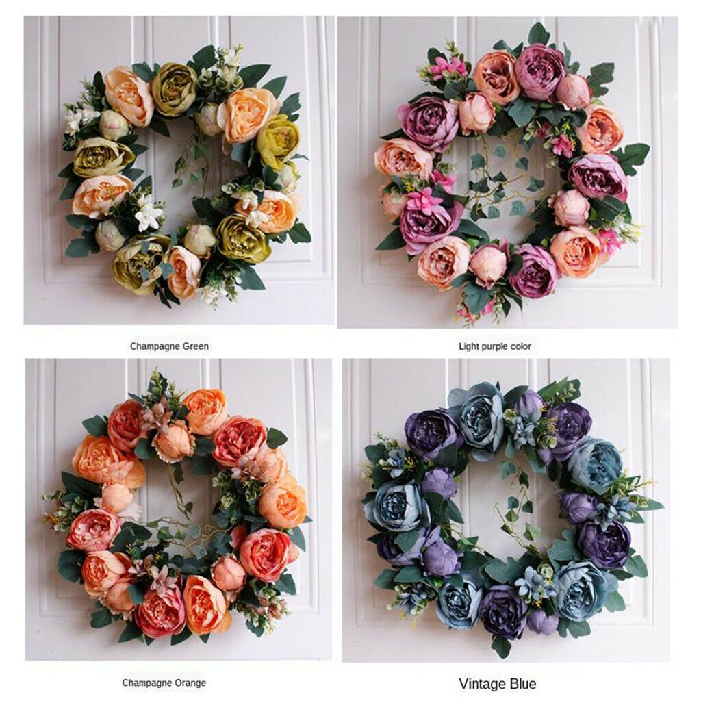 Artificial Flower Leaf Wreath Home Wall Window Door Hanging Wedding Decorations