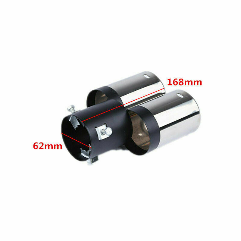 Chrome Stainless Steel Dual Y-Pipe Car SUV Offroad Exhaust Pipe Muffler Tip Tail