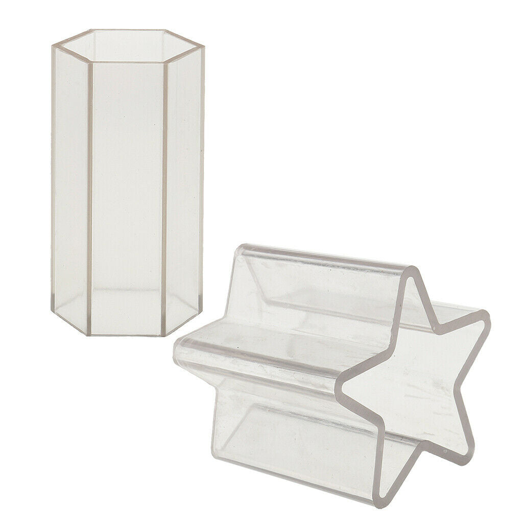 1 Pair Mixed Hexagon/Star Shape Plastic Clear Candle Mould Soap Mold Candle