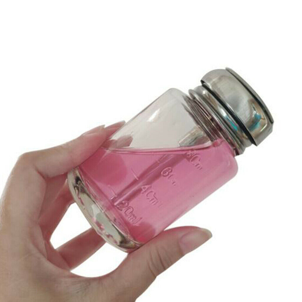 4x Empty Press Bottles Nail PolishMakeup Remover Dispenser Vials Container