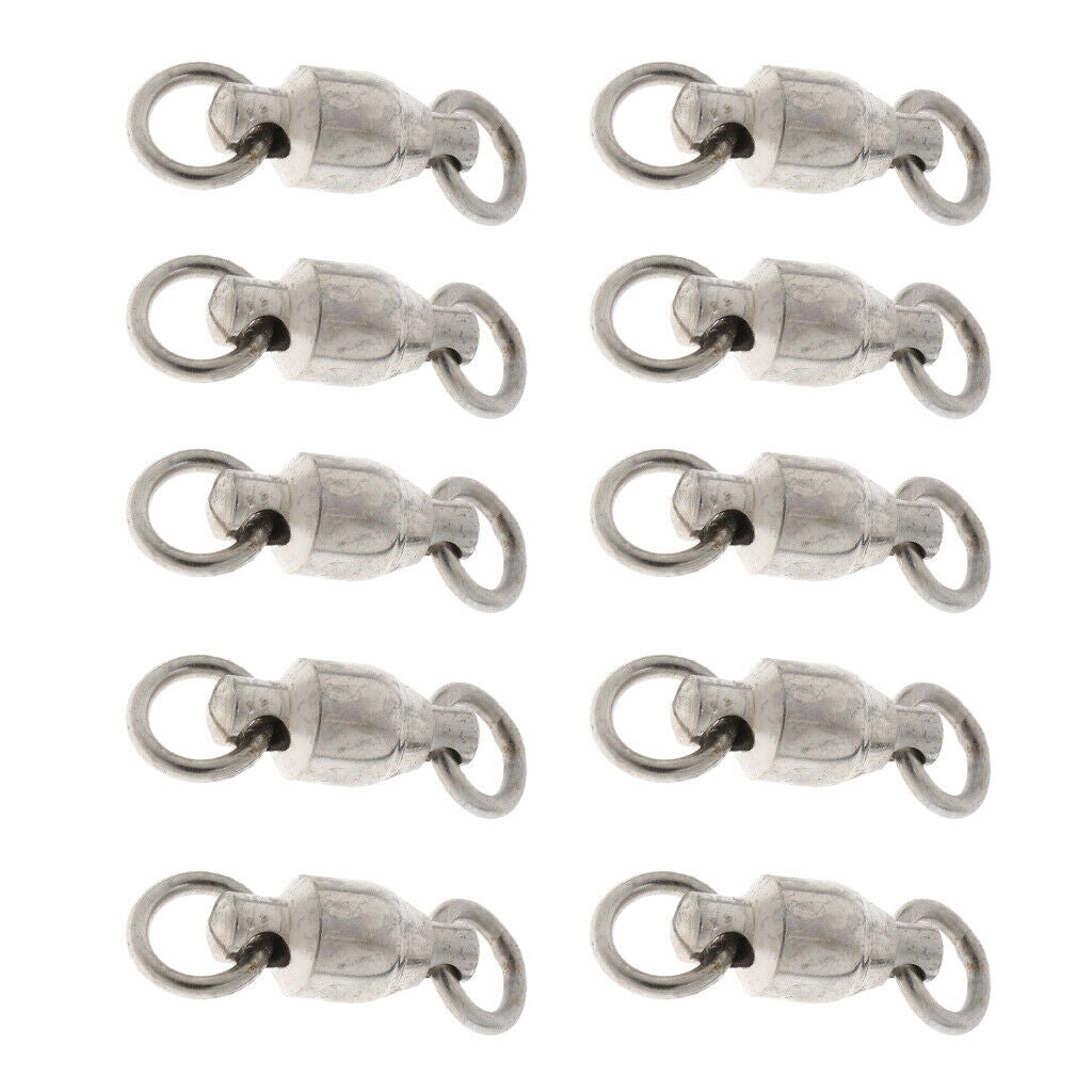 50 Pieces Ball Bearing Swivels Rings Clips Black Anticorrosion Fishing Accessory