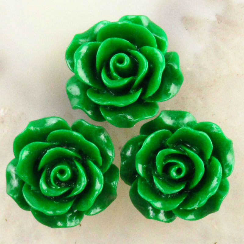 10pcs Carved Green Man-made Turquoise Flower Pendant Bead 20x20x9mm A-7JH