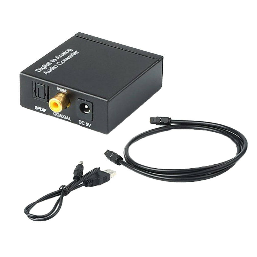 Digital SPDIF Toslink to Analog Stereo Audio L/R Audio AUX Converter Adapter