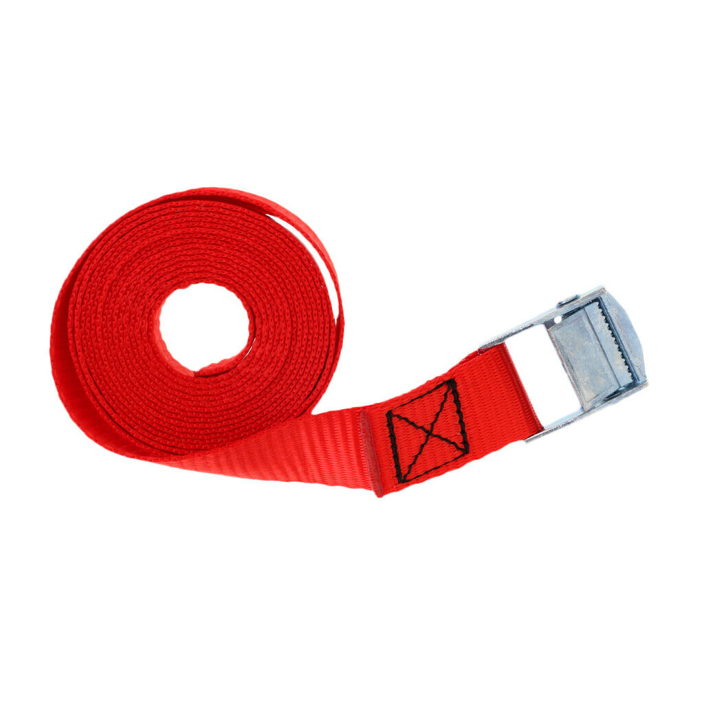 2Pcs Cam Buckle Lash Straps Tie Down Cargo Strap 2.5M X 25mm Roof Rack Bike