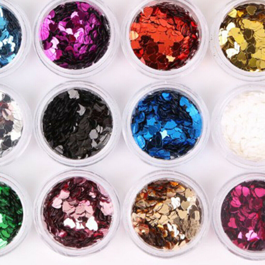 24 Mixed Colors Charms Nail Sequins Long Lasting Nail Art Manicure Ornaments