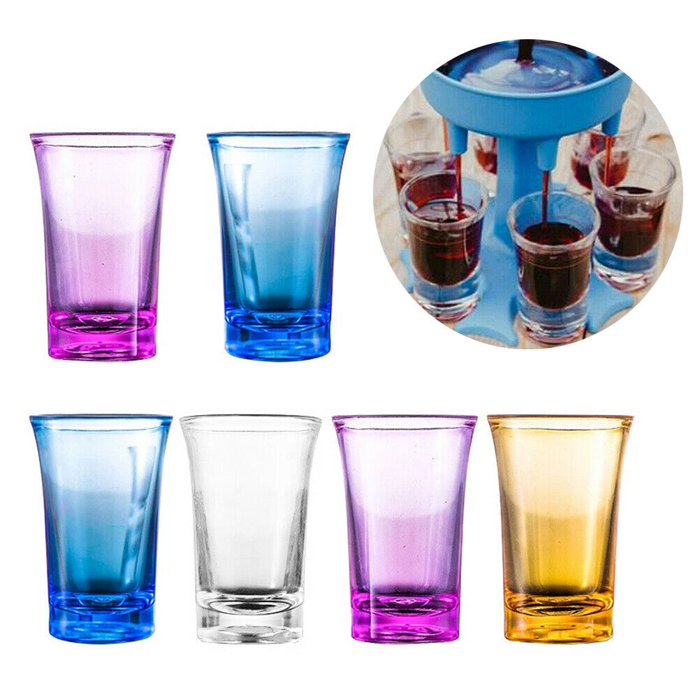 6Pcs Tall Shot Glass Set 1.2oz Drinking Glasses With Heavy Base Party Glassware