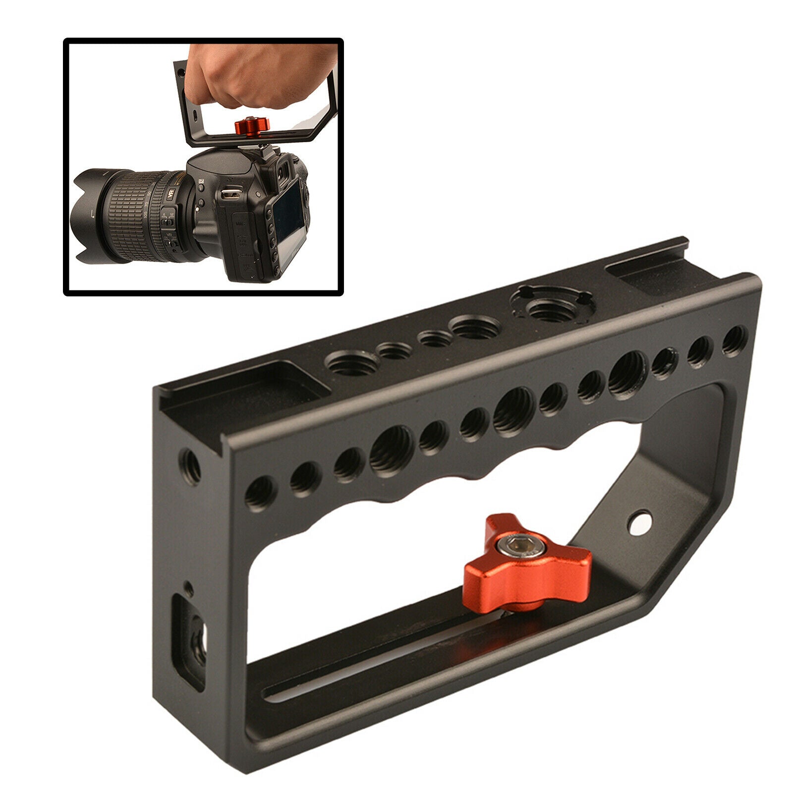 Camera Top Handle Grip for DSLR Microphones Video Stabilizing Rig Monitor