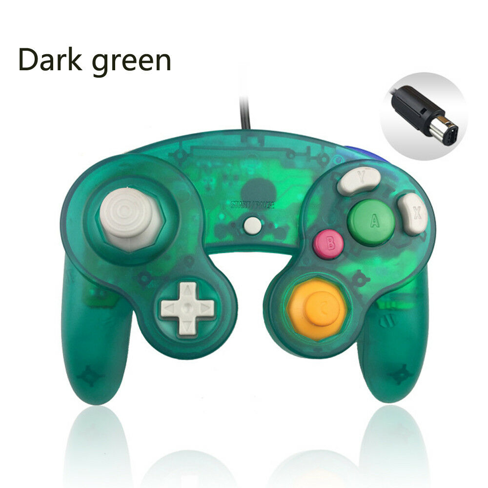 Dark green Wired Game GC Shock Controller for Nintendo GameCube NGC Console