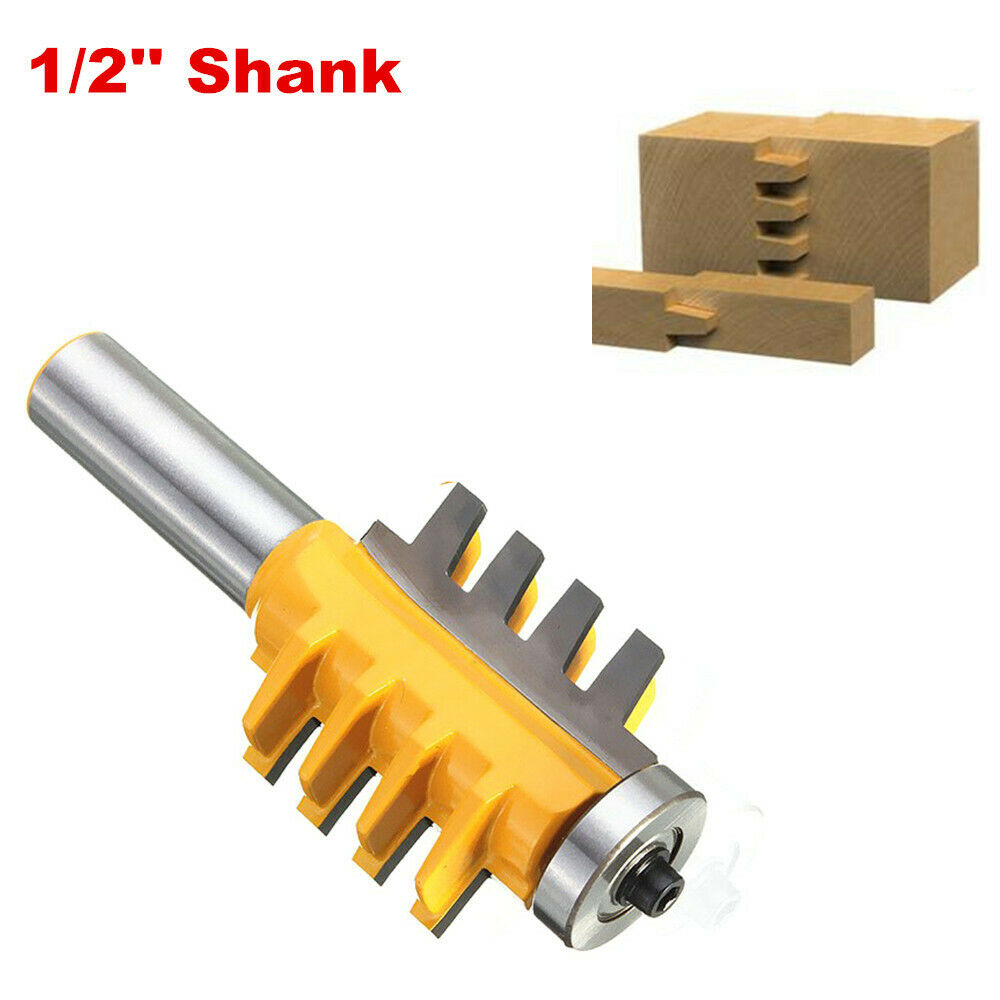 1Pcs 1/2'' Shank Reversible Finger Woodworking Angle Cutter Tool Joint Bit Metal