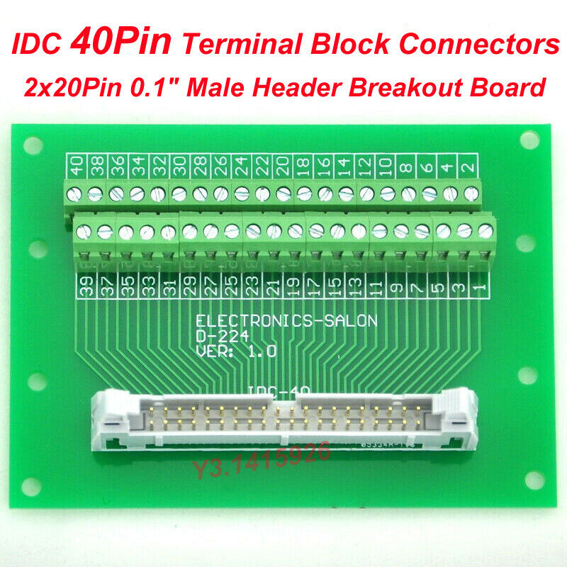 IDC40 2x20Pins 0.1" Male Header Breakout Board 40Pin Terminal Block Connectors
