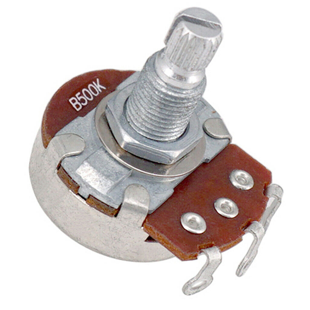 Set of 4 audio taper low friction potentiometers with long split shafts
