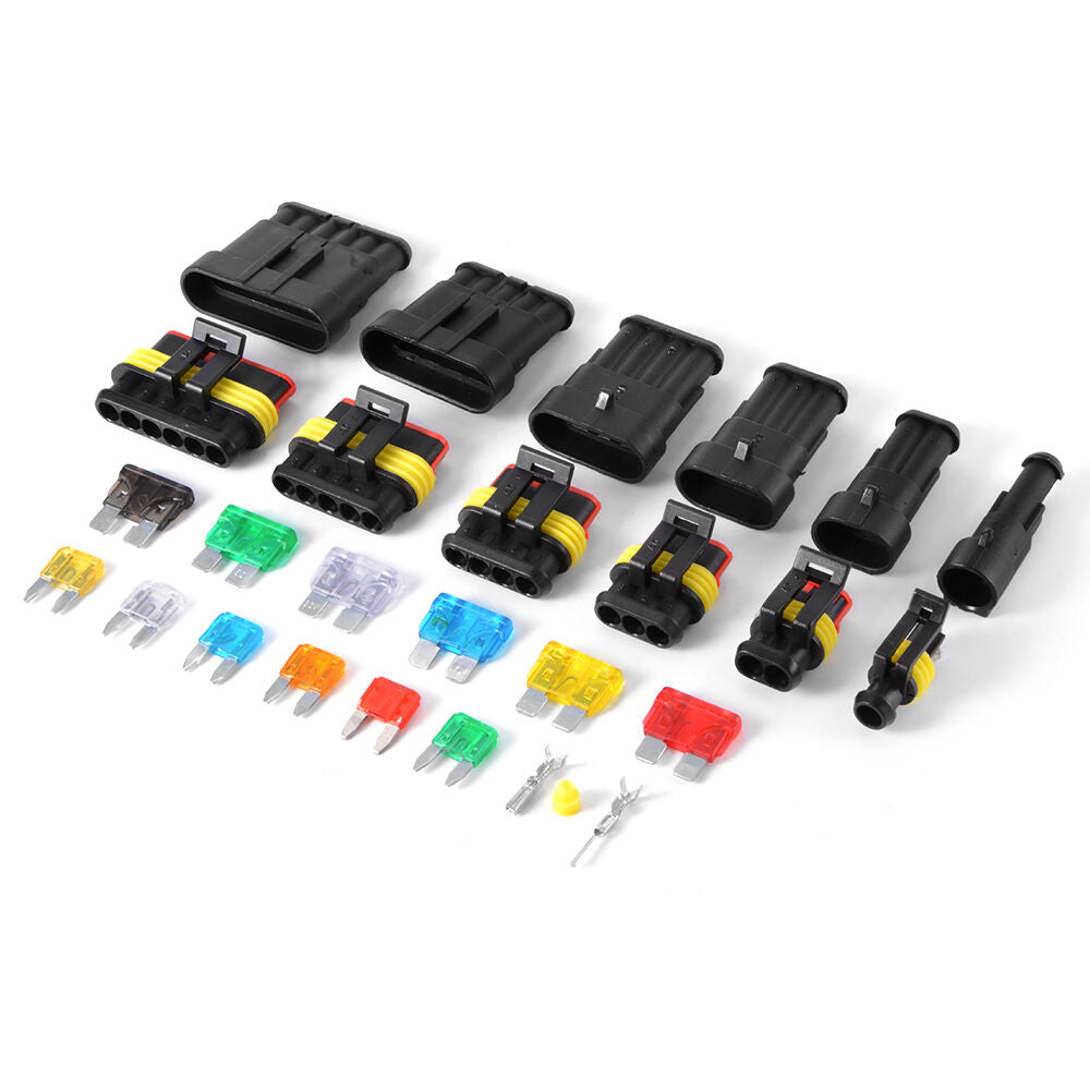 Car Waterproof Electrical Connector Terminal 1/2/3/4/5/6 Pin Way+Fuses New MA867
