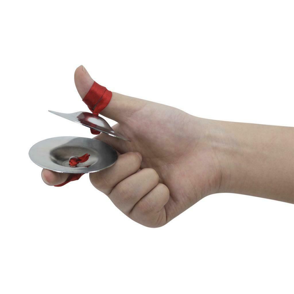 1 Pair Mini Finger Cymbals Rhythm Maker for Children Kids Boys Girls, Dia 6.5cm/