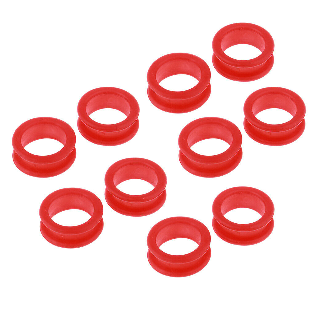 10x Barber Hairdressing Shears Scissors Finger Ring Grips Inserts Red