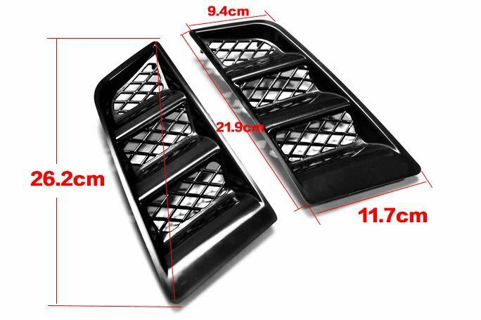 Universal Black ABS RR Type Hood Vents Scoop Bonnet Air Vents Air Flow Vent Duct