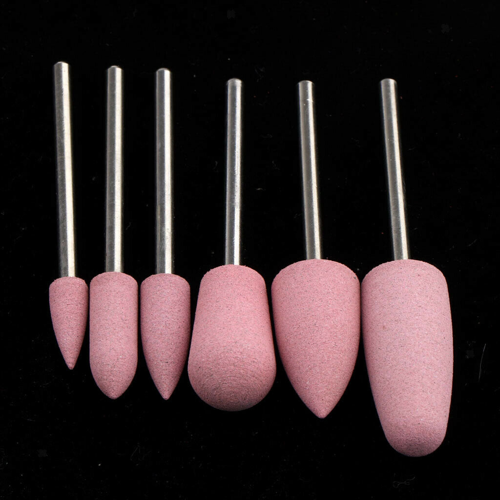 6pcs Silicone Nail Art Drill Bit 3/32â€™â€™ Cuticle Cleaner Electric Files Manicure