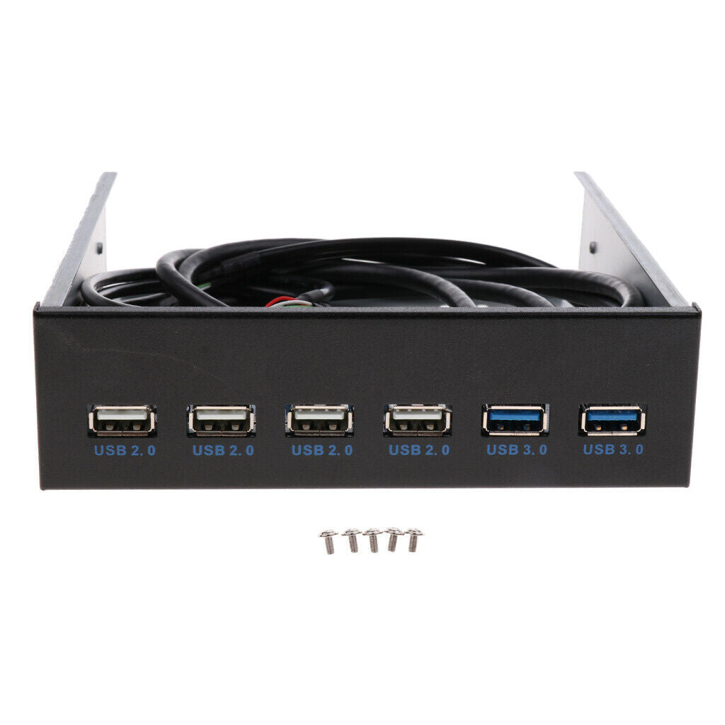 6Port Drive Front Panel USB3.0+USB2.0 Data Hub Transfer Speed up to 5 Gbps