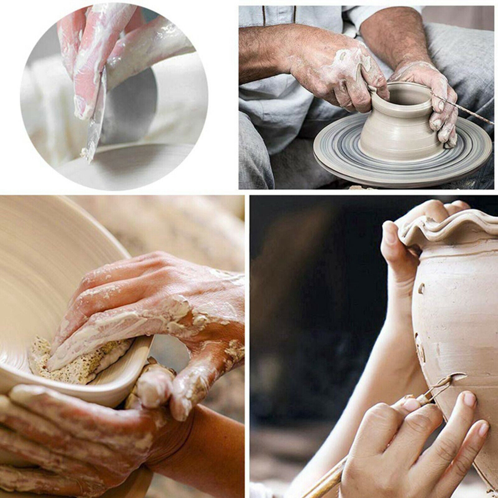 Pottery Modeling Set Wooden Handle Sculpture Carving Ceramic 56 Pieces