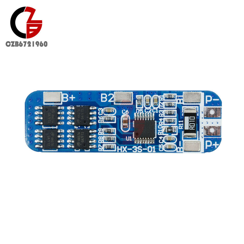HX-35-01 12V 3S 10A 18650 BMS Charger Li-ion Lithium Battery Protection Board