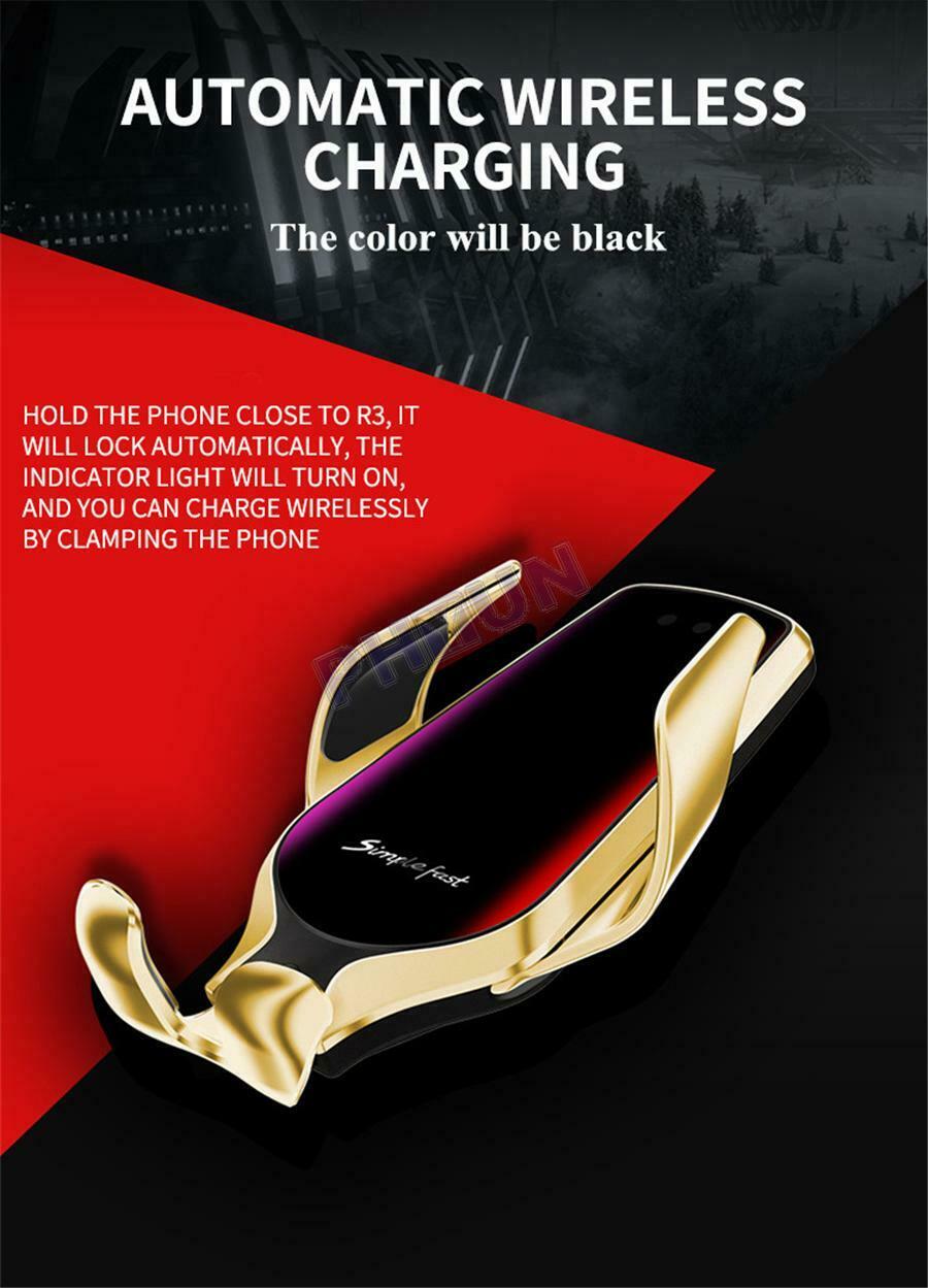 10W Car Wireless Charger Phone Holder Automatic Clamping Infrared Induction