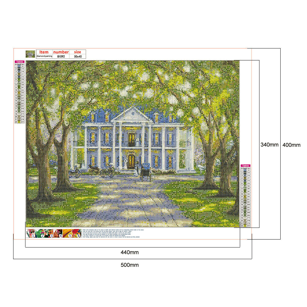 Diamond Painting Full Round Drill European City Rhinestone Picture (B1092) #S @