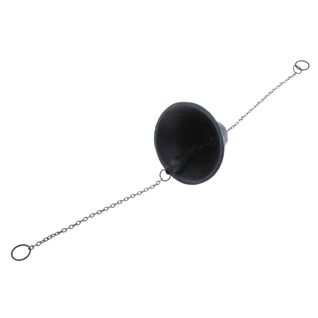 Cast Iron Bell With Hanging Chain Wind Chime Outdoor Garden Hanging Decor