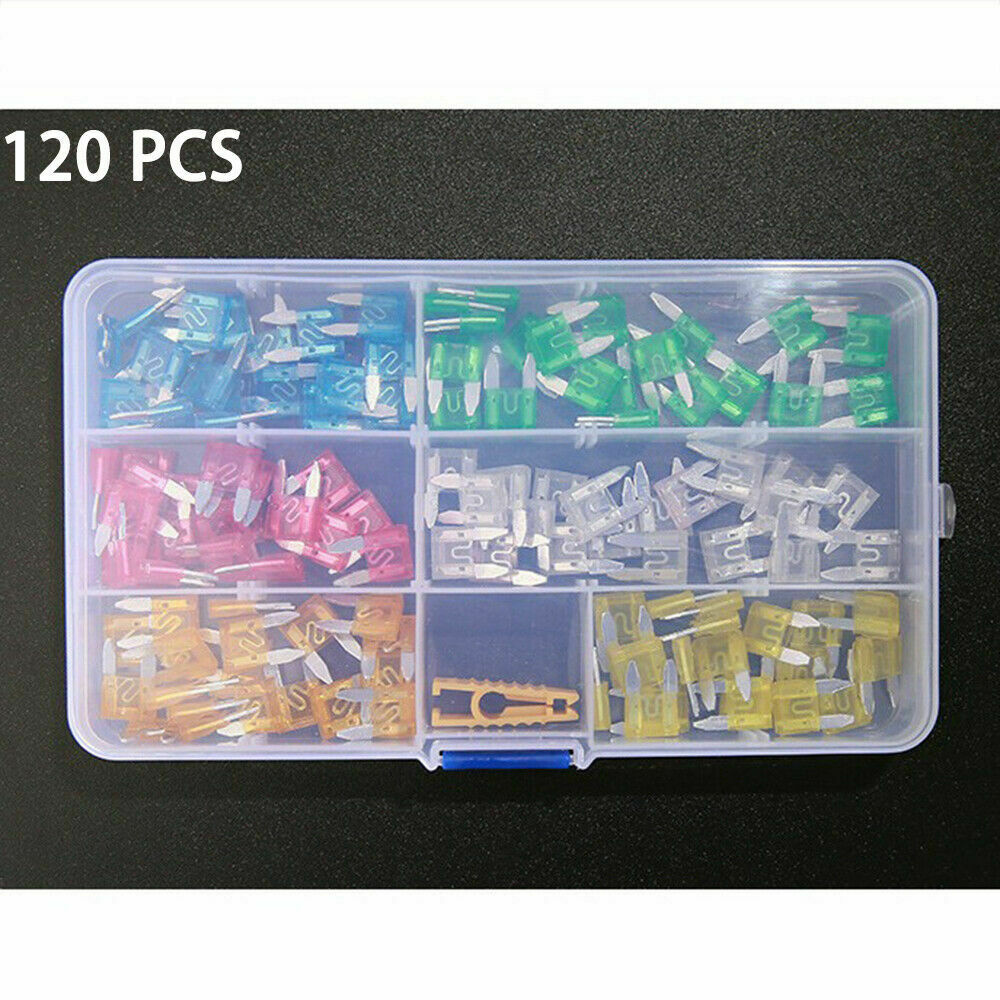 Mini 120pc Blade Fuse Assortment Auto Car Truck Motorcycle FUSES Kit