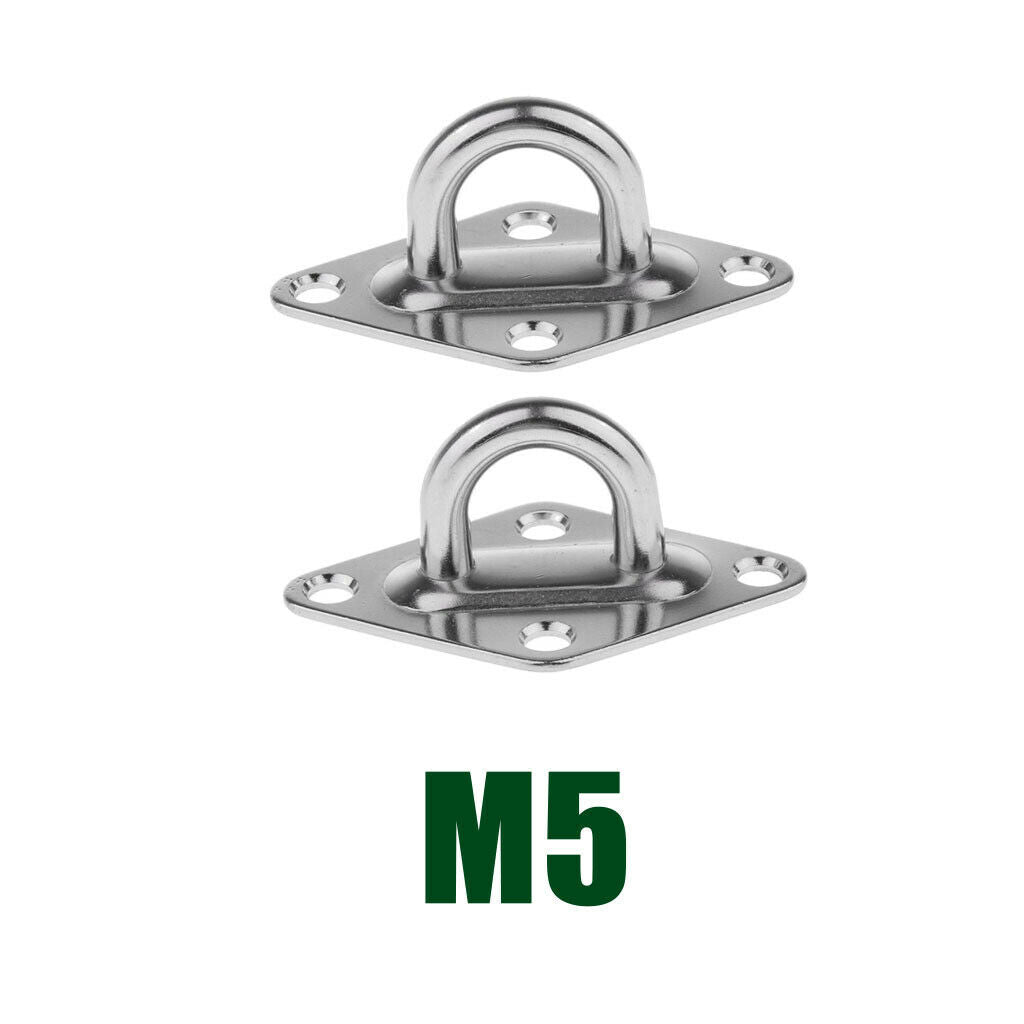 2x Stainless Diamond Pad Eye Durable for Swings polished finish Widely Use