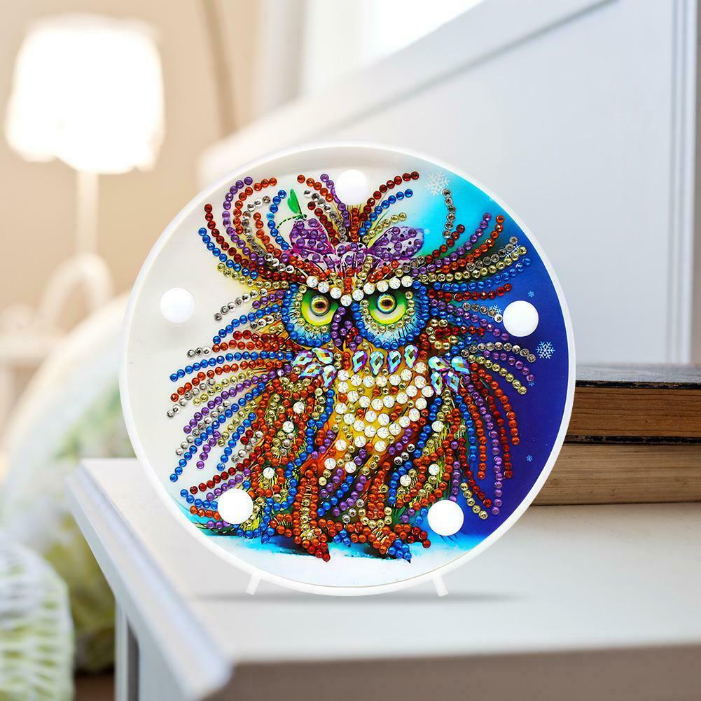 DIY Special-shaped Diamond Painting Light Bird Embroidery LED Night Lamp @