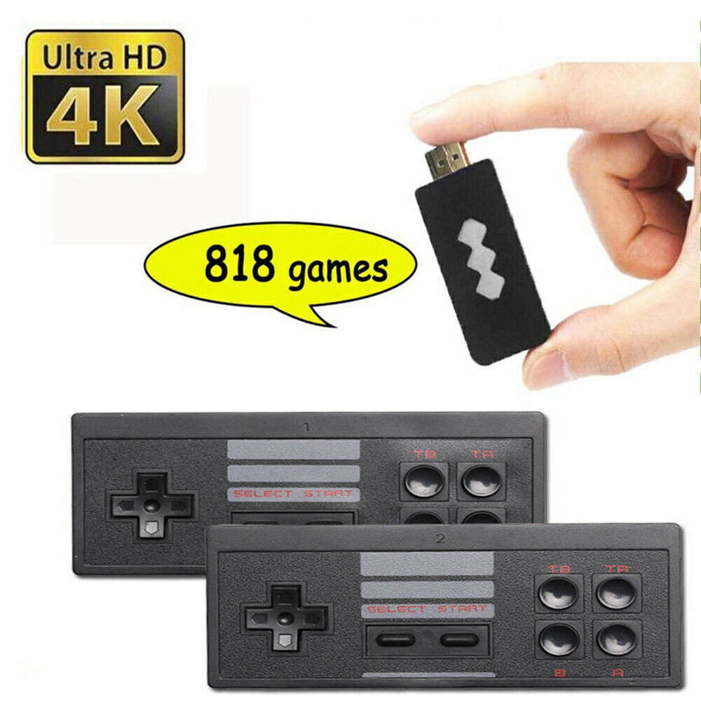 Wireless Retro Game Console Stick  HDTV Build-in 818 Classic Games Handheld