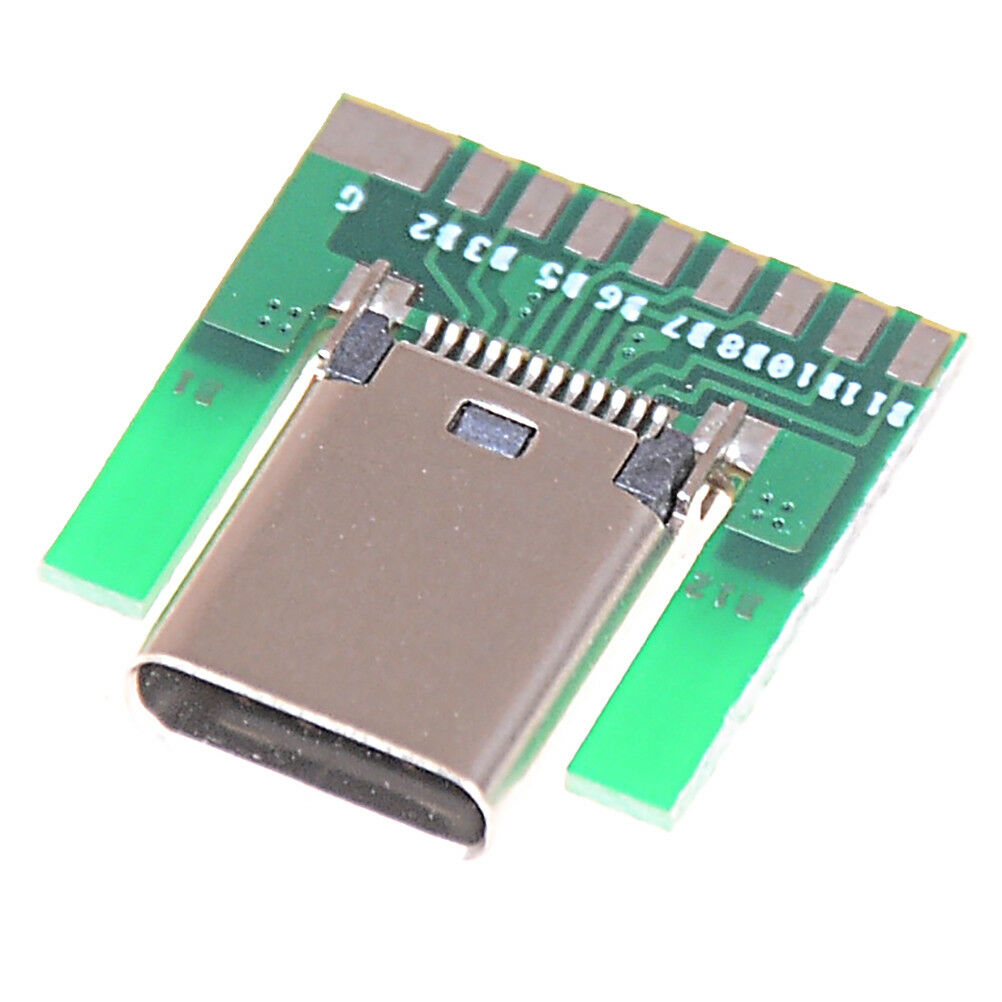 DIY 24pin usb 3.1 type c female plug socket connector smt type with pc board XC