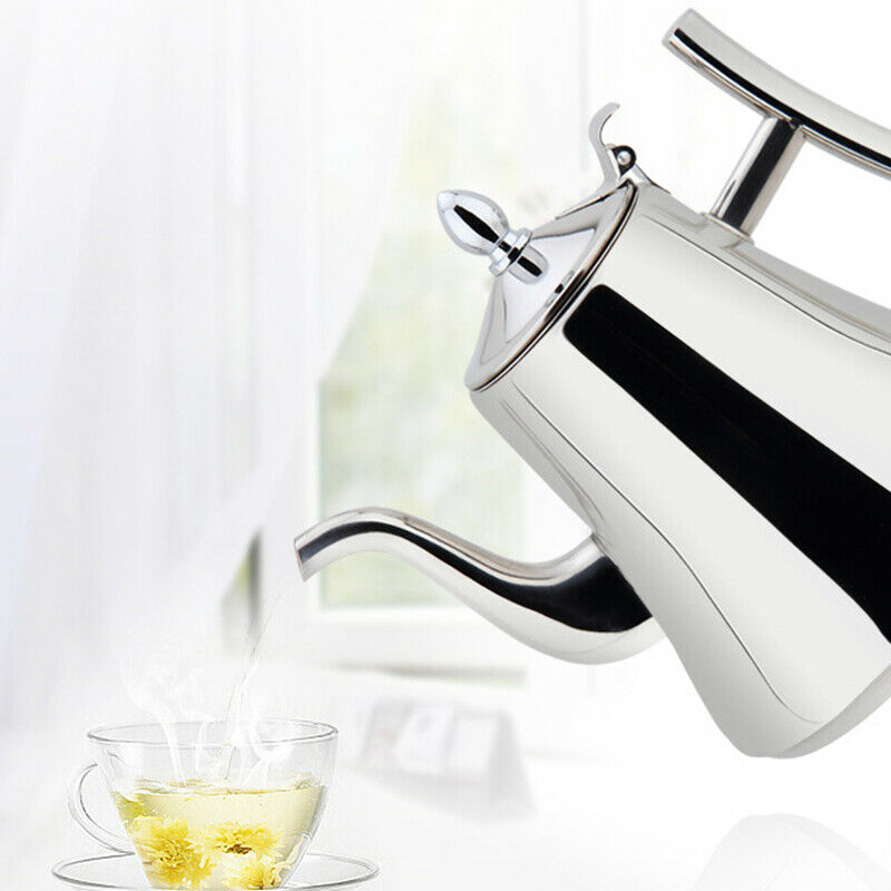 1.5L Stainless Steel Teapot Coffee Pot with Filter Kettle Home Hotel Bar RestaU6