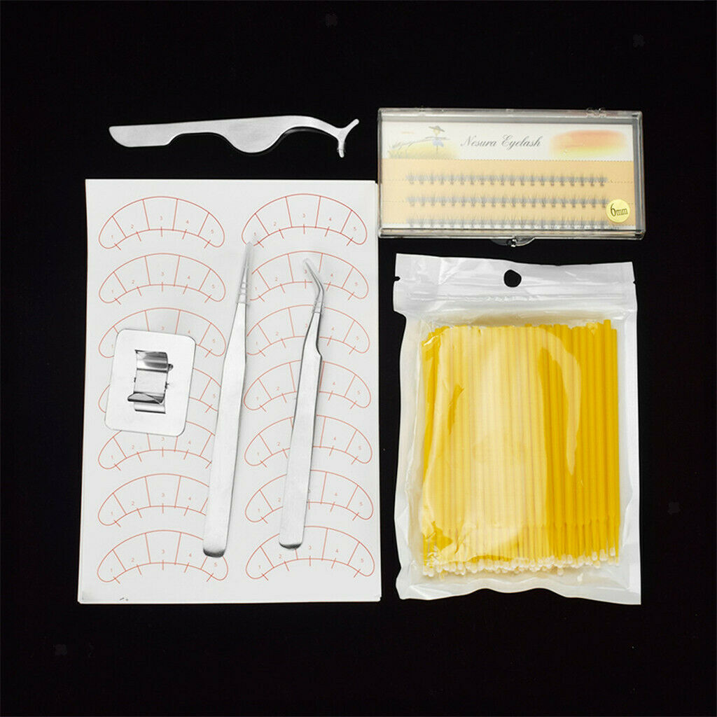 115X False Eyelashes Extension Practice Exercise Set Training Kit Yellow