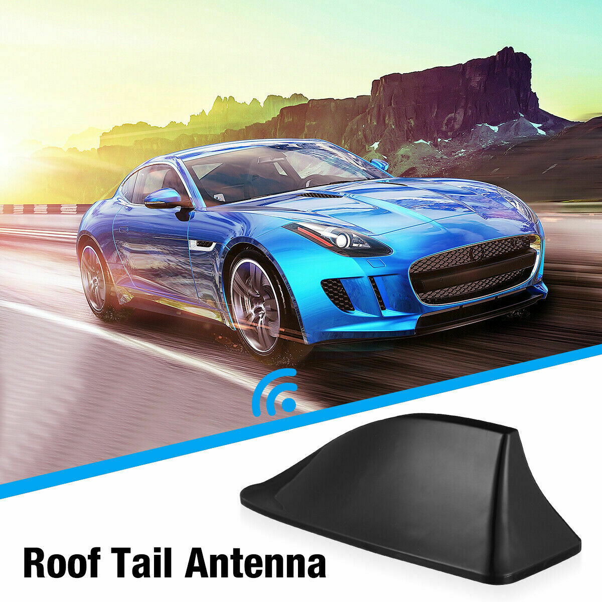 Black Shark Fin Roof Antenna Aerial FM/AM Radio Signal Decor Car Trim Universal