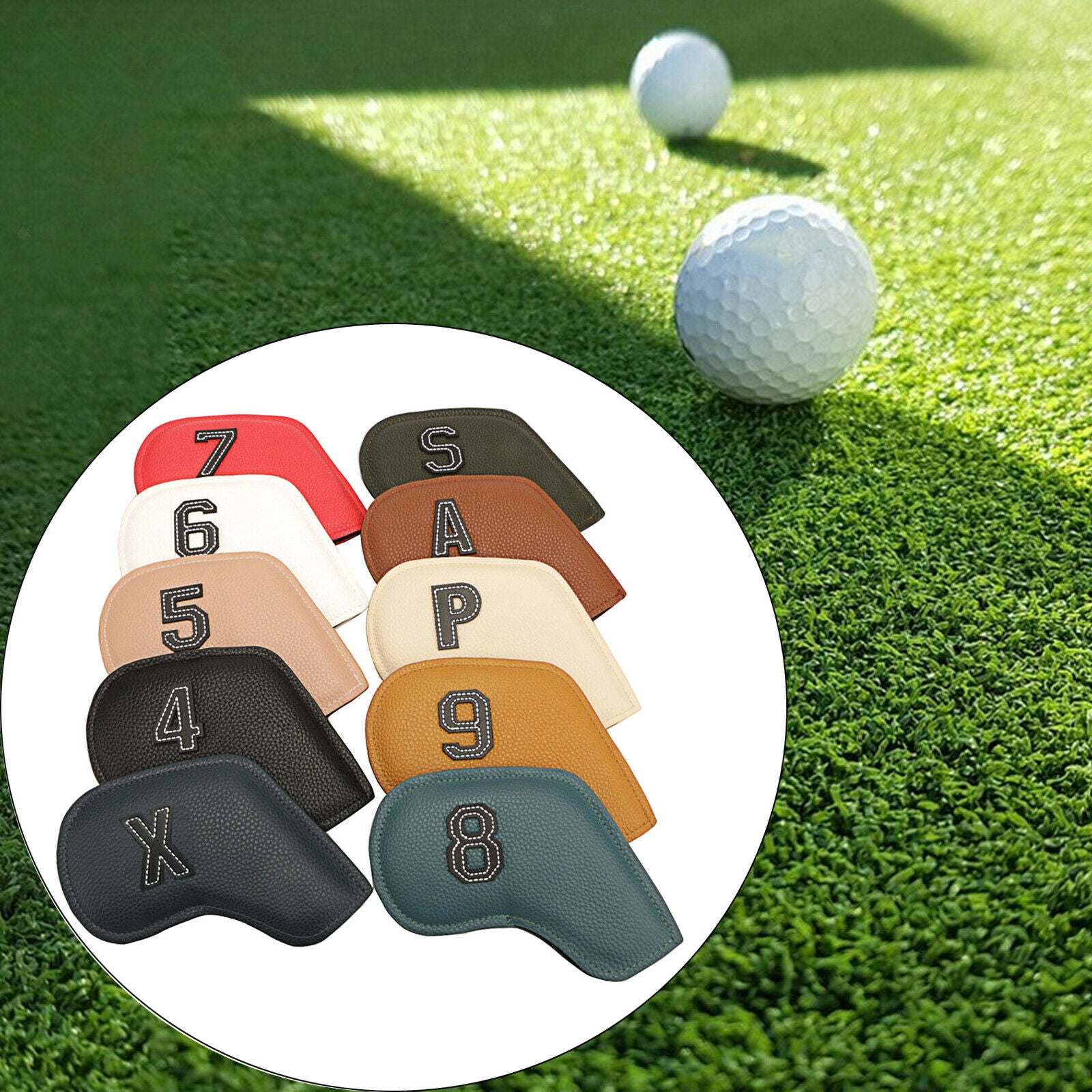 2X 10x Deluxe PU Golf Iron Headcover Set 3-9,P,S,A Club Head Cover Guard Case