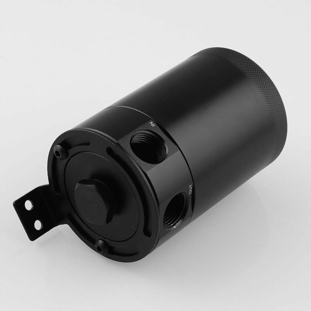 Universal Compact Baffled 2-Port Oil Catch Can Tank Air-Oil Separator