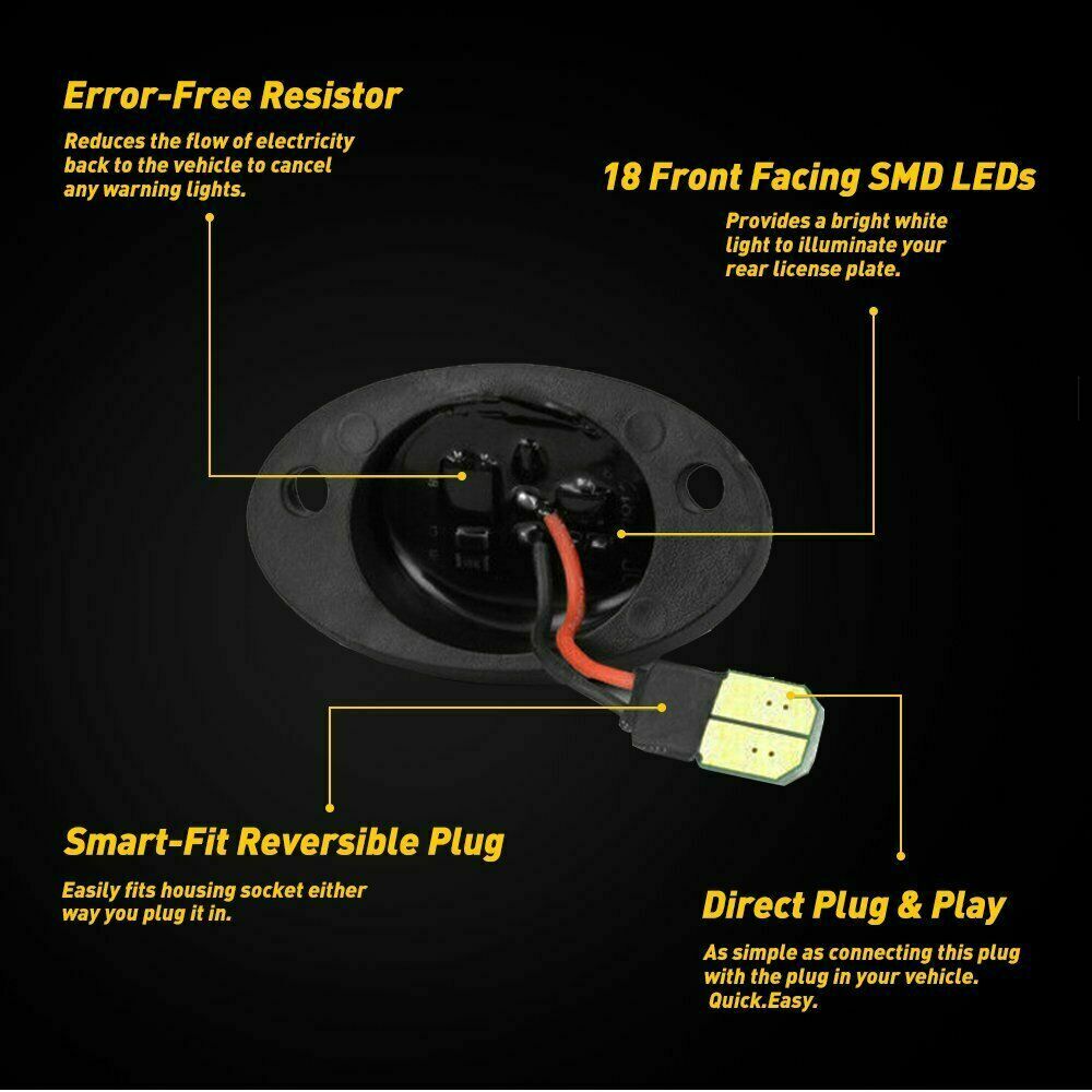 LED License Plate Light Tag Lamp for Dodge Ram 1500 2500 3500 1994-2001 Pickup