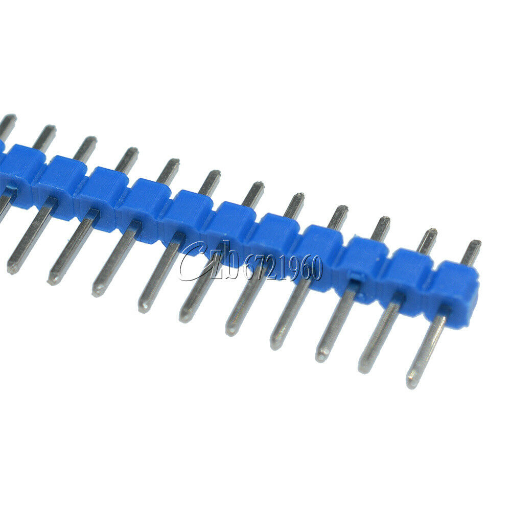 10PCS 40Pin 1x40P Male Breakable Pin Header Strip 2.54mm Long Blue Connector