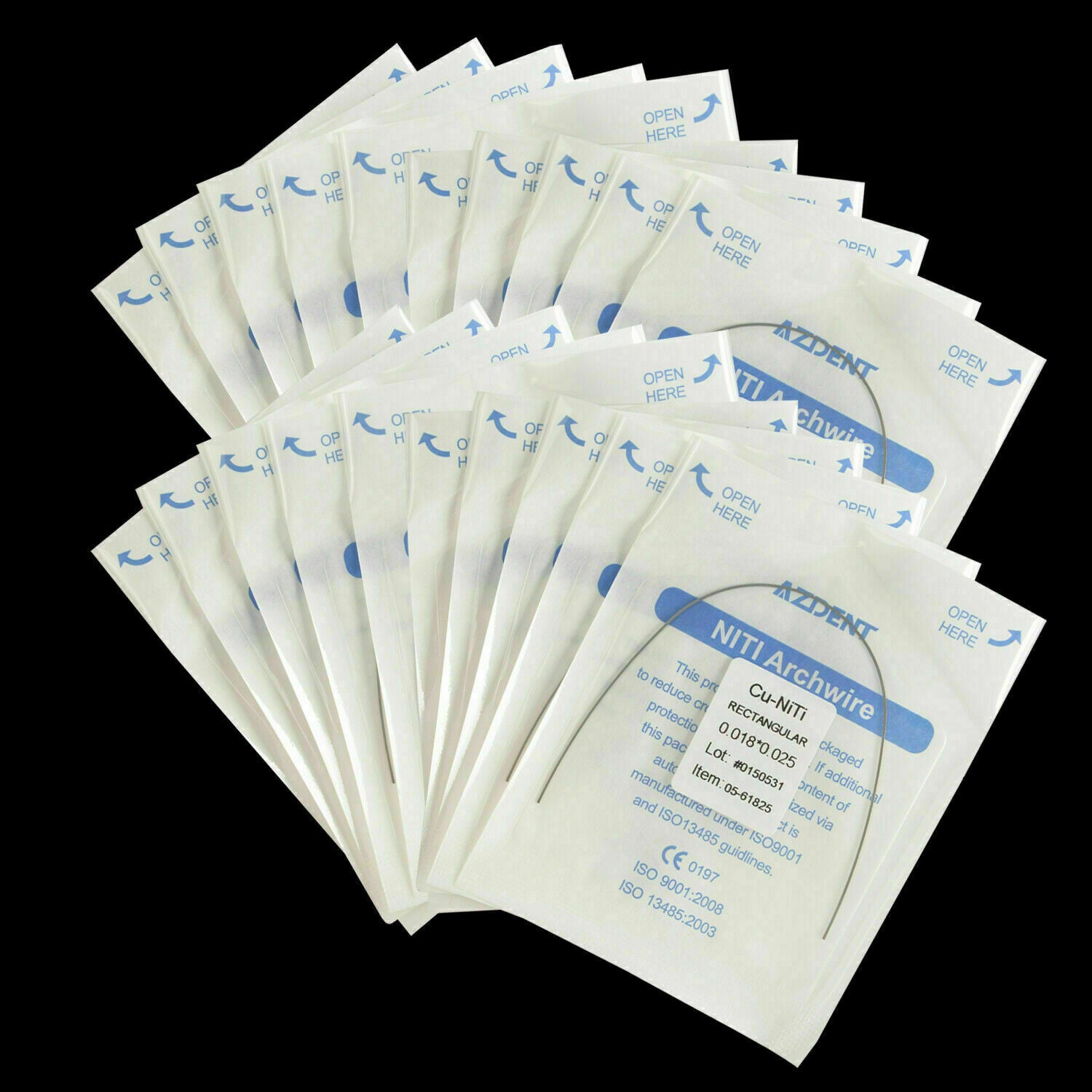 20 packs Orthodontic Arch Wires Rectangular Copper NiTi RECTANGULAR 0.018*0.025