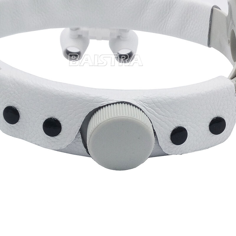 Dental Surgical Medical Headband Binocular Loupes with LED Light 3.5X-R White