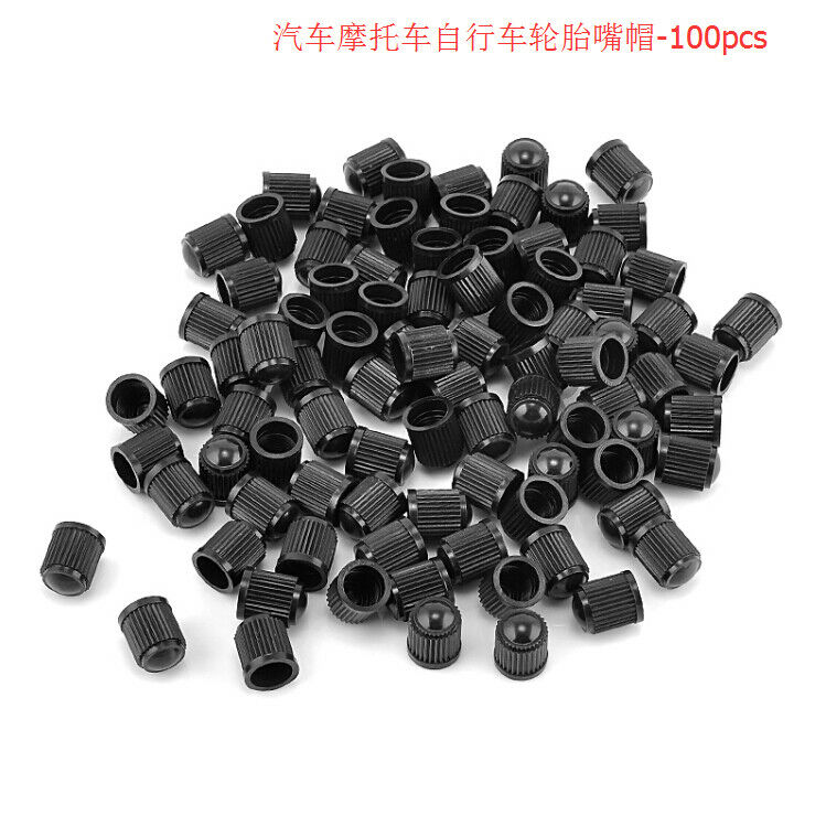 100pcs Plastic Black  Auto Car Bike Motorcycle Truck wheel Tire Valve Stem Caps
