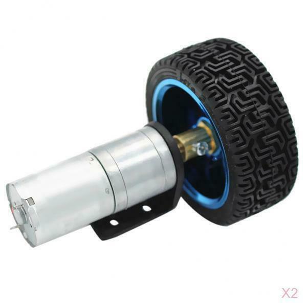 2Pieces   Tire   Wheel   with   DC12V   Gear   Motor   for      Robot